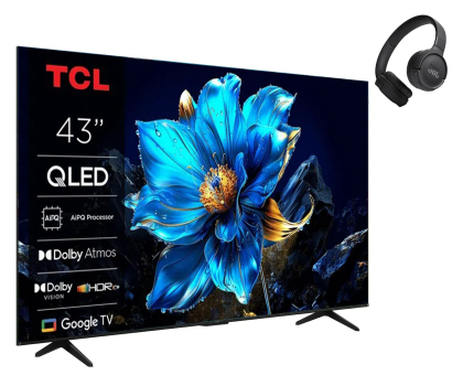 Telewizor TCL 43P7K 43" 4K QLED Google TV + Tune 520BT Czarny